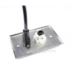 Placa Tapa HDMI pigtail + Audio Toslink en Acero Inoxidable