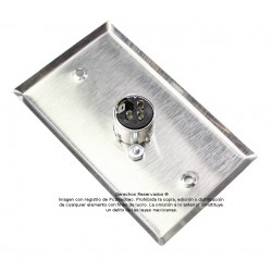 Placa Tapa XLR Canon hembra soldable en Acero Inoxidable