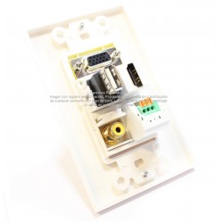 Placa Tapa Decora VGA + HDMI + USB 2.0 + Audio Jack 3.5 mm + RCA en ABS