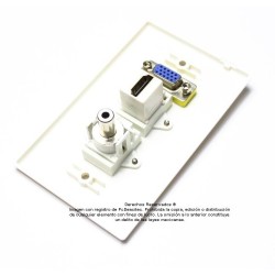 Placa Tapa VGA + HDMI 4k + Audio Jack 3.5 mm en ABS