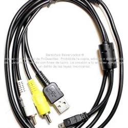 Cable Nikon USB 2.0 + RCA AV a Mini USB 8 pin