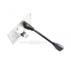 Placa Tapa HDMI pigtail + USB 3.0 en Acero Inoxidable