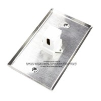 Placa Tapa HDMI 4K en L 90° en Acero Inoxidable