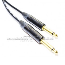 Cable mono Canare TS a TS 1/4 (6.3 mm) Neutrik en oro grado estudio de 2 m