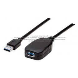 Cable extensión activa USB 3.0 tipo A macho hembra de 5 m