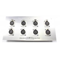 Placa Tapa Tablero 8 puertos XLR Canon soldables en Al