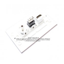 Placa Tapa Decora HDMI + USB 2.0 + Jack 3.5 mm en ABS