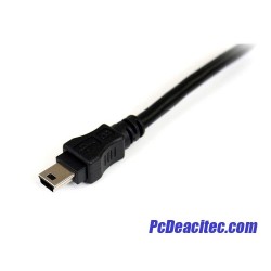 Cable USB 2.0 mini B en Y x 2 USB 2.0 A para carga de 0.9 m