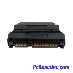 Adaptador Micro SATA 16 Pines a SATA Datos y Poder 15 Pines + 7 Pines