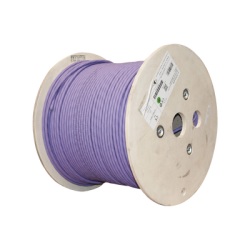 Bobina de Cable Blindado S/FTP de 4 pares, Cat7A, Inmune a Ruido e Interferencias, LS0H (Bajo humo, Cero Halógenos), Color Violeta, 305 m
