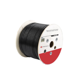 Bobina de cable de UTP de 4 pares Cat5e de 305 m (1000 ft), 100% Cobre, LDPE Resistente a rayos UV Relleno de Gel, Color Negro, 24 AWG, Uso en Exterior,  Para Aplicaciones de Voz, Datos y Video