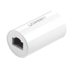 Acoplador y Protector (Extensor de Cable Ethernet RJ45) | 1000Mbps | Compatibilidad con Cat7/Cat6/ Cat5e | Compatible con POE | Ignífugo | ABS | Color Blanco
