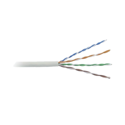 Bobina de cable de 305 m, ( 1000 ft ),  Cat5e, alto rendimiento, color blanco, UL, para aplicaciones en video vigilancia, redes de datos. Uso en interior