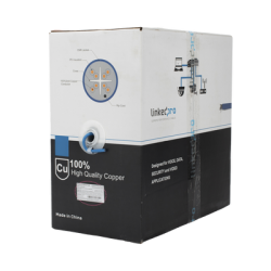 Bobina de cable U/UTP Cat6A de 305 mts, Color Azul, CMR, soporta 10G-BaseT para transmisión de frecuencias de hasta 500MHz, UL