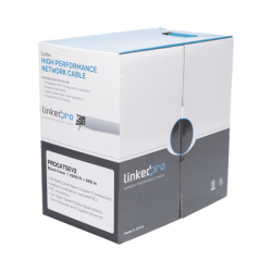 Bobina de cable de 305 m, ( 1000 ft ), Cat5e, alto desempeño, de color Gris, UL, para aplicaciones en video vigilancia, redes de datos. Uso Interior