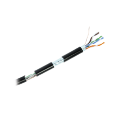 Bobina de 152.5 metros Cat6+ CALIBRE 23 Exterior Blindado tipo FTP Para Climas Extremos, UL para aplicaciones de video vigilancia y redes de datos. Para uso en Intemperie.