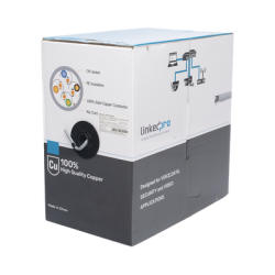 Bobina de cable de 305 m, ( 1000 ft ), Cat5e, alto desempeño, de color Gris, UL, para aplicaciones en video vigilancia, redes de datos. Uso Interior