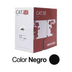 Bobina de Cable UTP 305 Mts / Cat 5E (24 AWG) / Color Negro / PE / Uso en Exterior / 100% Cobre / Aplicaciones de CCTV, Redes de Datos y Enlaces Inalámbricos