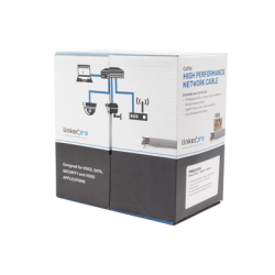 Bobina de cable de 305 m, ( 1000 ft ), Cat5e, alto desempeño, de color Gris, UL, para aplicaciones en video vigilancia, redes de datos. Uso Interior