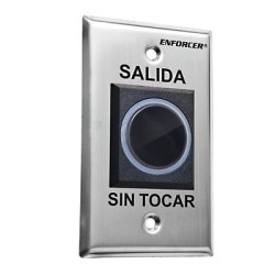 Botón de Salida sin Contacto / Sensor IR / Iluminado / Normalmente Abierto y Cerrado / Distancia Ajustable de Detección /  Rele Ajustable de 0.5 a 30 Segundos / Uso Interior