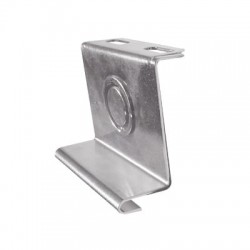 Placa salida a tubo automática con chequeador 1/2 y 3/4 de 116 mm, con acabado Electro Zinc