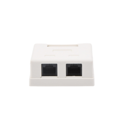 Caja de pared con 2 puertos, incluye 2 jacks UTP Cat5e Keystone