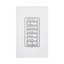(RadioRA2) Teclado Seetouch Hibrido 6 botones, 2 botones subir/bajar, programe escenas diferentes en cada botón,puede instalarse en un interruptor de luz.