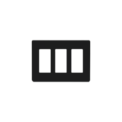Tapa Color Blanco Negro para interruptor o dimmer Lutron, 3 gang, limpio y moderno
