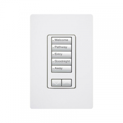 (RadioRA2) Teclado seetouch 5 botones, 2 botones subir/bajar, programe escenas diferentes en cada botón.