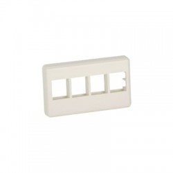 Placa de Pared Para Mueble Modular, Salida Para 4 Puertos Keystone, Color Blanco Mate