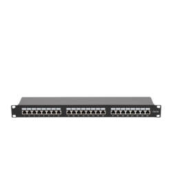 Panel de parcheo de impacto Blindado (STP) de 24 puertos Cat5e, 19in
