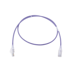 Patch Cord MC6 Modular Cat6 UTP, CM/LS0H, 0.91 Metros (3 Pies), Color Violeta, Diámetro Reducido (28AWG), Versión Bulk (Sin Empaque Individual)