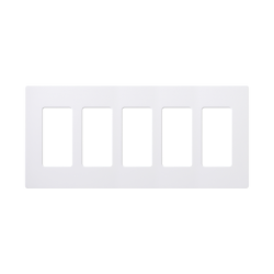 Placa de pared 5 espacios, para atenuador (dimmer), switch ó control remoto PICO inalámbrico