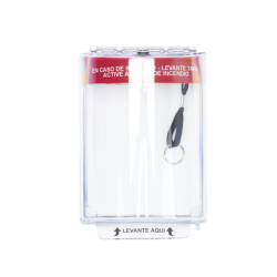 Cubierta Universal Transparente con Sirena, Texto de Incendio en Español