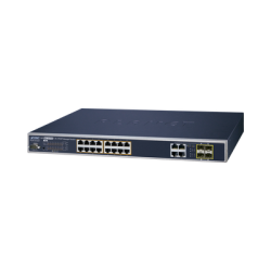 Switch Administrable 16 puertos 10/100/1000 802.3at PoE 230W y 4 puertos GigabitTP/SFP Combo