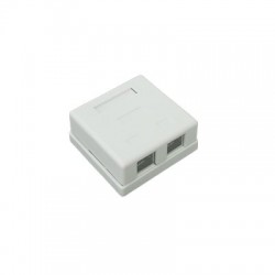 Caja de pared con 2 puertos, incluye 2 jacks STP Cat5e Keystone