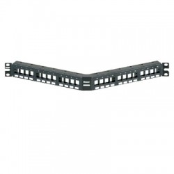 Panel de Parcheo Modular Keystone (Sin Conectores), Angulado, de 24 Puertos, 1UR