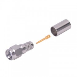 Conector SMA Macho de Anillo Plegable para Cables LMR-240, RG-8/X, 9258, Niquel/Oro/Teflón.
