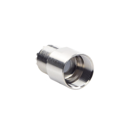 Conector UHF Hembra (SO-239) en Línea de Rosca para RG-8/U, 9913, LMR-400, Níquel/ Plata/ Teflón. 