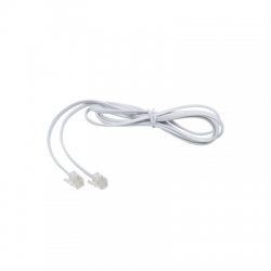 Cable adaptador telefónico RJ11 a RJ45, plano, color negro, 1.5 m