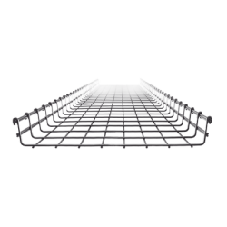 Charola Tipo Malla 66/400 mm, Acabado Electro Zinc, Hasta 420 Cables Cat6, Tramo de 3 Metros