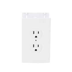 Contacto eléctrico doble, soporte y tapa color blanco de PVC auto extinguible,  para canaleta TEK100 (5591-10200) 