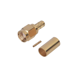 Conector SMA Macho Inverso de anillo plegable para cable RG-142/U, Oro/Oro/Teflon.