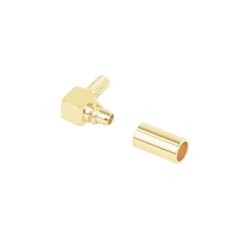Conector MMCX Macho en A/R de Anillo Plegable para RG-174/U, BELDEN 8216, Oro/ Oro/ Teflón.