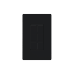 Placa de 6 puertos color negro