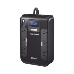 UPS de 750 VA/420 W, Topología Standby, Entrada 120 Vca NEMA 5-15P, Tipo Gabinete Compacto, Con 8 Tomas NEMA 5-15R