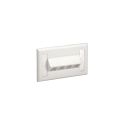 Placa de Pared Horizontal, Salida Para 4 Puertos Keystone, Con Espacios Para Etiquetas, Color Blanco Mate