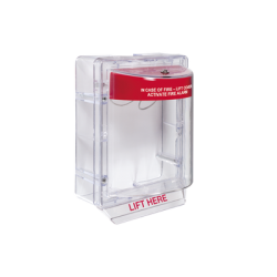 Cubierta Protectora Serie Stopper II® De Policarbonato, Con Bocina, Espaciador Transparente, Montaje en Superficie, Etiqueta en Inglés 