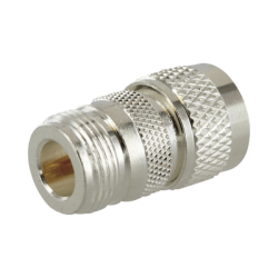 Adaptador en Línea de Conector N Hembra a UHF Macho (PL-259), Plata/ Oro/ Teflón.