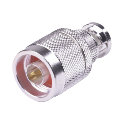  Adaptador en Línea, de Conector N Macho a BNC Macho, Plata/ Oro/ Teflón.